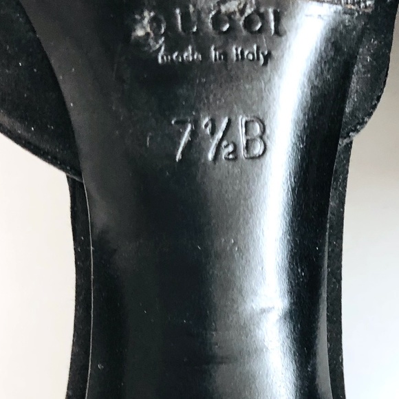 Gucci Black Satin Peep toe D'orsay Heels - Picture 6 of 8